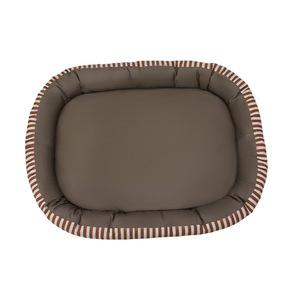 Lit pour chien ovale en tissu Oxford rayé, chaud et lavable, utilisable en toutes saisons - Product Image 2