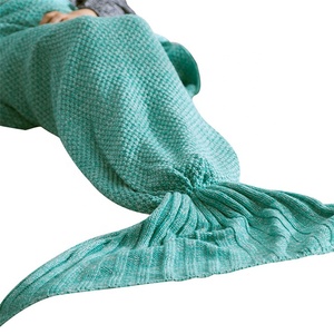 <span class=keywords><strong>Couverture</strong></span> tricotée épaisse pour enfants, queue de sirène de canapé, rose poli, bon marché, pour la maison, vente en gros - Product Image 6
