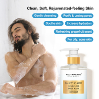 Gel Douche Exfoliant Hydratant Naturel à l'Huile d'Arbre à Thé et à l'Acide Salicylique, Marque Privée, Anti-Imperfections Corporelles