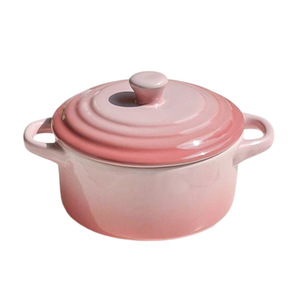 Instagram-style gradient <b>ceramic</b> double-eared covered stewing <b>pot</b>/bowl for steaming eggs, double-boiled for stewing bird's - Product Image 5