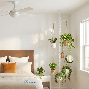 YIJIALE Support de pot de fleurs 5H en métal réglable, moderne, tailles personnalisables, étanche pour usage intérieur/extérieur dans le jardin - Product Image 1