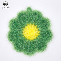 Éponge à vaisselle en microfibre écologique, motif tournesol, crochetée à la main, pour le nettoyage du verre et de la salle de bain, usage domestique