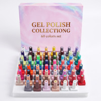 Coffret Cadeau de Vernis Gel Professionnel 60 Teintes – Inclut Base Coat et Top Coat – Longue Durée pour Débutants – Facile à Appliquer – En Stock