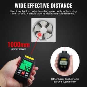 Tacómetro Digital de Alta Precisión con Rango de 10-99,999 RPM, Medidor Láser sin Contacto, Sensor Fotoeléctrico MAX/MIN/AVG, Pantalla LCD de 5 Dígitos - Product Image 6