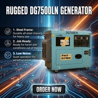 Groupe électrogène diesel portable silencieux DG7500LN 6000W, démarrage par clé, monophasé 50/60Hz, alimentation de secours ATS