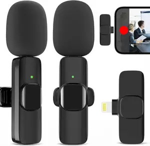 2 Pack Wireless Microphones for iPhone iPad Professional Mics for Video Recording Interview Conference Vlog YouTube TikTok
