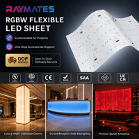 Feuille LED flexible et personnalisable RGBW ultra-mince pour comptoir en quartz, vitrail, publicité, feuille LED flexible lumineuse