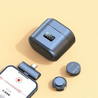 Microphone cravate sans fil magnétique 2-en-1 avec réduction de bruit, mini microphone de poche de type C pour diffusion en direct, YouTube, vlogging