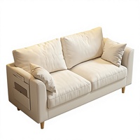 Petit canapé en flanelle capitonné, style nordique minimaliste moderne, une place, pour appartement, idéal pour la location