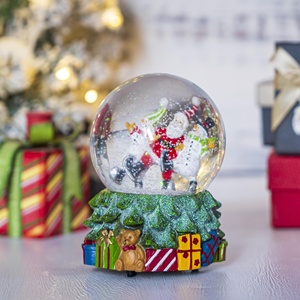 Décorations de Noël créatives en résine, base en résine, Père Noël, bonhomme de neige, globe à neige en verre peint à la main, décorations de fête pour la maison - Product Image 3