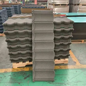 Telhas revestidas de pedra de metal com bom preço Material telhas revestidas de pedra coloridas telhas revestidas de pedra feitas na China
