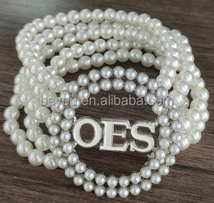 Thứ tự của Các Ngôi Sao Phương Đông sorority freemason Vòng đeo tay Oriental Star 5 lớp oes đồ trang sức đa lớp hạt đàn hồi Vòng đeo tay - Product Image 2