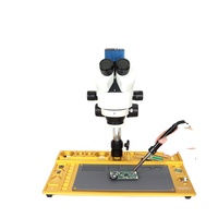 Base de microscope en alliage d'aluminium pour réparation de téléphones portables, plateforme d'entretien électronique, tapis de soudure antistatique, bras articulé, garantie 1 an