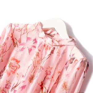 2021 nuova primavera <span class=keywords><strong>camicia</strong></span> di seta di gelso stampata in Crepe De Chine <span class=keywords><strong>camicia</strong></span> di seta merlata - Product Image 2