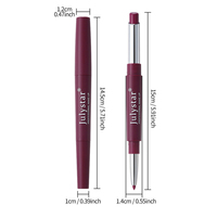 Julystar Maquillage Minéral Mat Professionnel Longue Tenue Non-transfert Illuminateur Rouge à Lèvres et Crayon à Lèvres Double Embout à Rouler