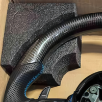 Volant en carbone véritable avec palettes de changement de vitesse et accent bleu pour BMW F20 F30 F31 F32 F36 F80 M3 F10 M5 F82 M4 F26 X1 F16 X6