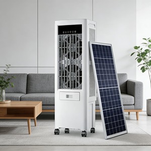 Refroidisseur d'air portable à <span class=keywords><strong>tour</strong></span> solaire à 3 vitesses, 220-240V, 280W, 50L, humidification, fonctionnement silencieux pour petit bureau/<span class=keywords><strong>café</strong></span>/utilisation résidentielle - Product Image 6