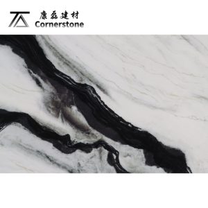 Cao cấp hiện đại Panda trắng cái nhìn thạch anh đá slab <span class=keywords><strong>Countertop</strong></span> nhà bếp Vanity Đầu Chuyên Nghiệp Nhà sản xuất 3D in cho sàn - Product Image 4