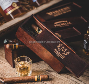 Caja de Madera <span class=keywords><strong>para</strong></span> Cigarros con Tapa Deslizante, Color Marrón Teñido, con Logotipo Grabado con Láser, Precio de Fábrica al por Mayor - Product Image 6