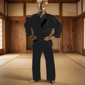 Men's Black Karate Gi 100% Cotton Durable Regular Fit Adult Martial Arts Uniform - Product Image 3