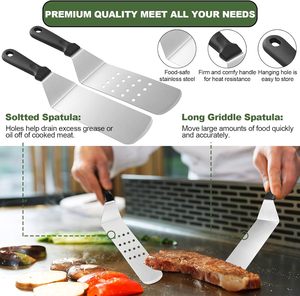 Kit de 16 Accesorios para Parrilla Plana, Juego de Espátulas de Acero Inoxidable con Tapa para Regar, para Asados al Aire Libre, Regalos - Product Image 3