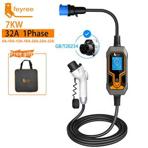 Chargeur EV portable feyree 7kW, chargeur rapide 32A monophasé, courant réglable, charge AC à domicile avec prise CEE 3 broches - Product Image 2