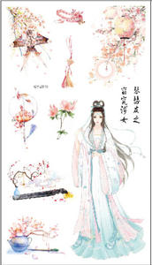 Pegatinas Adhesivas de Papel para Diario, Decoración DIY, Estilo Antiguo, Personajes de Anime, para Cuadernos y Artículos de Papelería, 9.6x17cm - Product Image 6