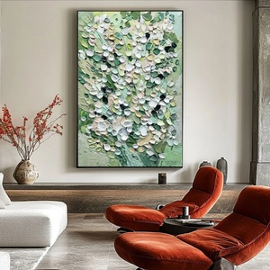 Pintura Texturizada Vertical Abstracta, Flores Vibrantes y Coloridas, Pinturas al Óleo con Textura Gruesa para el Hogar y la Galería - Product Image 6