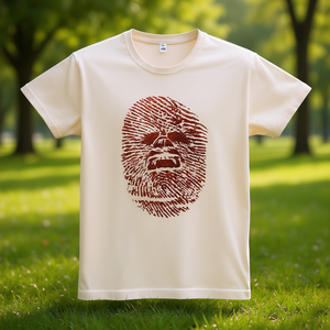 T-shirt Chewprint unisex per adulti, taglia media, design con impronta digitale rossa - Product Image 3