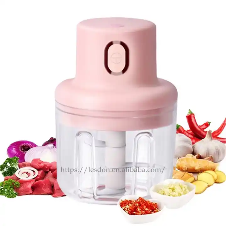Kitchen Meat Grinder, 250ml Large Capacity, Small Size, Pink Color,  Electric Masher With USB Charging, For Garlic, Ginger, Fruits And  Vegetables