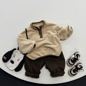 <span class=keywords><strong>Pull</strong></span> en <span class=keywords><strong>polaire</strong></span> à col roulé pour garçons, filles, bébés et enfants, nouvelle arrivée automne-hiver, style coréen Mori, tout-aller, chaud et léger - Product Image 3