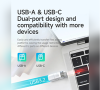 Glorimemo SSD portable 128 Go/256 Go/512 Go/1 To USB 3.2 Gen2 Type-A/Type-C 1000 Mo/s en lecture, 900 Mo/s en écriture pour PS4/PS5, téléphone portable