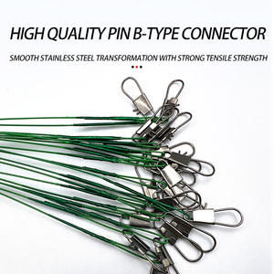 Ligne de leaders de pêche fil de pêche en acier inoxydable avec émerillons <span class=keywords><strong>Snap</strong></span> Connect pour leurres plate-forme d'appât ou crochets fil ligne de leader de pêche - Product Image 3