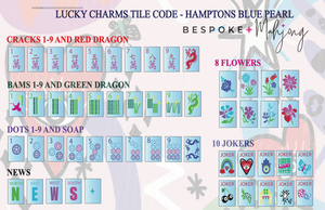 Bespoke Mahjong Tiles <strong>Lucky</strong> <strong>Charms</strong> Hamptons Pearl Blue Luxury Double Sided Carved Acrylic Friends Gathering Retail Wholesale - Product Image 3