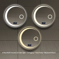 Miroir de salle de bain moderne intelligent à LED pour salon, hôtel, villa, écran tactile, éclairage intégré, anti-buée, verre mat sans cadre