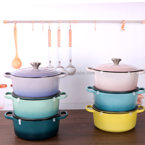 Meilleures ventes Fours hollandais <span class=keywords><strong>en</strong></span> <span class=keywords><strong>fonte</strong></span> émaillée antiadhésive 20/24/26CM Casseroles rondes avec couvercle - Product Image 1