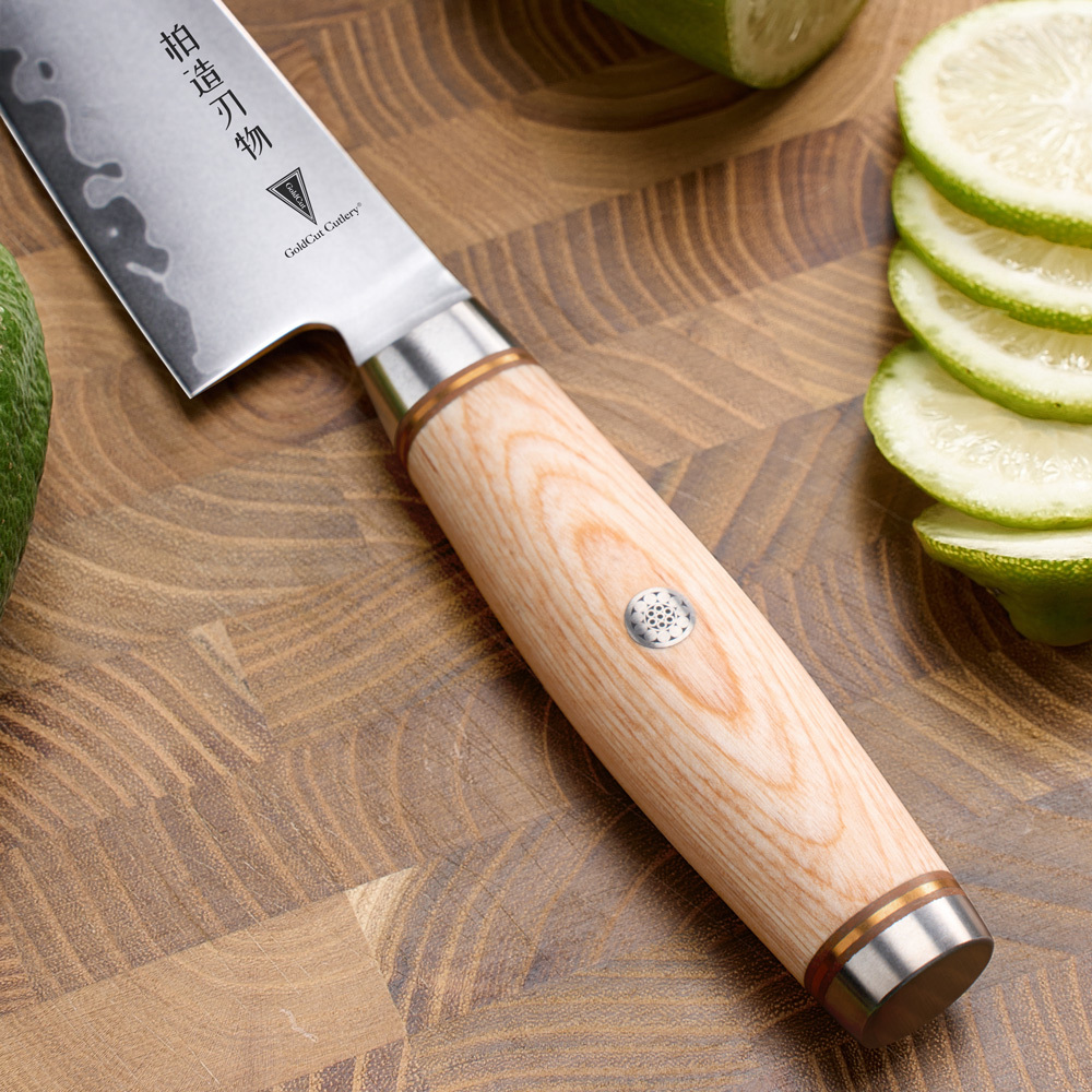 Santoku Bois Blond — 12,7 cm — détail et utilisation