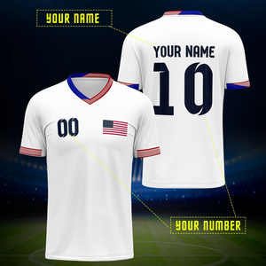 <span class=keywords><strong>Maillot</strong></span> de football personnalisé couleur équipe, sublimation 3D, broderie nom et numéro, drapeau du pays, protection UV, séchage rapide, respirant - Product Image 1