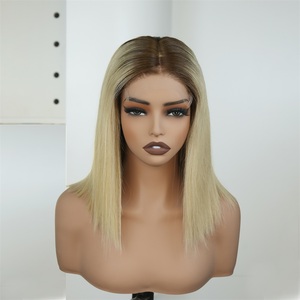 Pelucas de Cabello Humano Virgen Vietnamita Rubio sin Pegamento, Corte Bob Corto, Liso, Listo para Usar, Pre Decolorado - Product Image 2