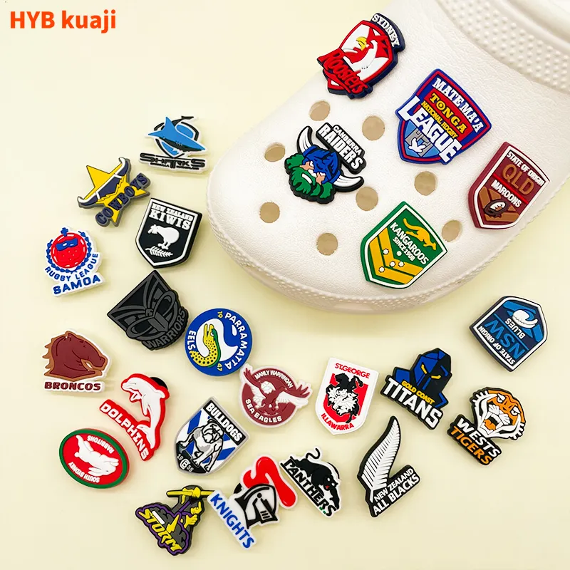 HYBkuaji afl nrl individuelles schuhzubehör großhandel ozeanische serie individuelle schuhe charme australien schuh-dekorationen für stollen