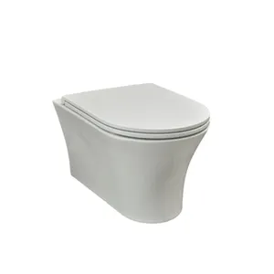 Thiết Bị Vệ Sinh Phòng Tắm Tường Treo Trắng Gốm Treo Tường Không Có Vành Commode