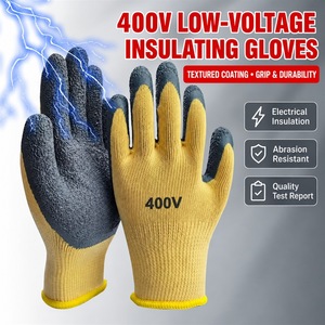 ถุงมือป้องกันไฟฟ้าแรงสูง 400V ถุงมือทำงานแบบมีพื้นผิว ทนต่อการเสียดสี กันลื่น ป้องกันไฟฟ้า สำหรับช่างไฟฟ้า - Product Image 2