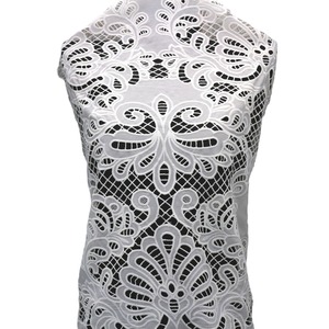 Tissu en dentelle guipure en soie de lait soluble dans l'eau, dentelle florale 3D cordonnée lourde pour <span class=keywords><strong>robe</strong></span> de soirée <span class=keywords><strong>haute</strong></span> <span class=keywords><strong>couture</strong></span> - Product Image 1