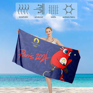 Serviettes de plage écologiques d'été, portables, séchage rapide, anti-sable, forte absorption, grandes en microfibre, impression de logo personnalisée - Product Image 6