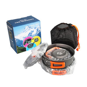 Pots légers poêle à frire théière Kit sac en maille conception Portable voyage Camping pique-nique ensemble d'ustensiles de cuisine antiadhésifs - Product Image 6