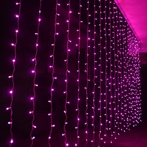 Rosa alta calidad 2025 gran oferta Cable de goma IP67 cortina colgante ganchos centelleantes decoración al aire libre Feliz árbol de Navidad luces - Product Image 1
