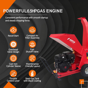 Trituradora de Madera Forestal Portátil con Arranque Eléctrico, Motor de Gasolina OHV de 4 Tiempos y 420 cc, 15 HP, Duradera, con Rodamientos - Product Image 6