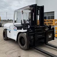 Forklift Diesel Tugas Berat TCM FD100 10 Ton 4WD Ban Solid Tiang Dua Tingkat Panjang Garpu 1520mm Lebar Garpu 175mm Mesin Isuzu 6BG1