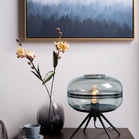 Lampe de table en verre nordique, moderne et minimaliste, lumière de nuit luxueuse, lampe de chevet décorative pour salon et chambre à coucher