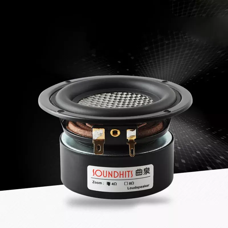 3-inch Woofer Subwoofer Speaker Unit Hifi Home Audio Sound Amplifier LoudSpeaker Carbon Fiber Basin Car Modified Speaker